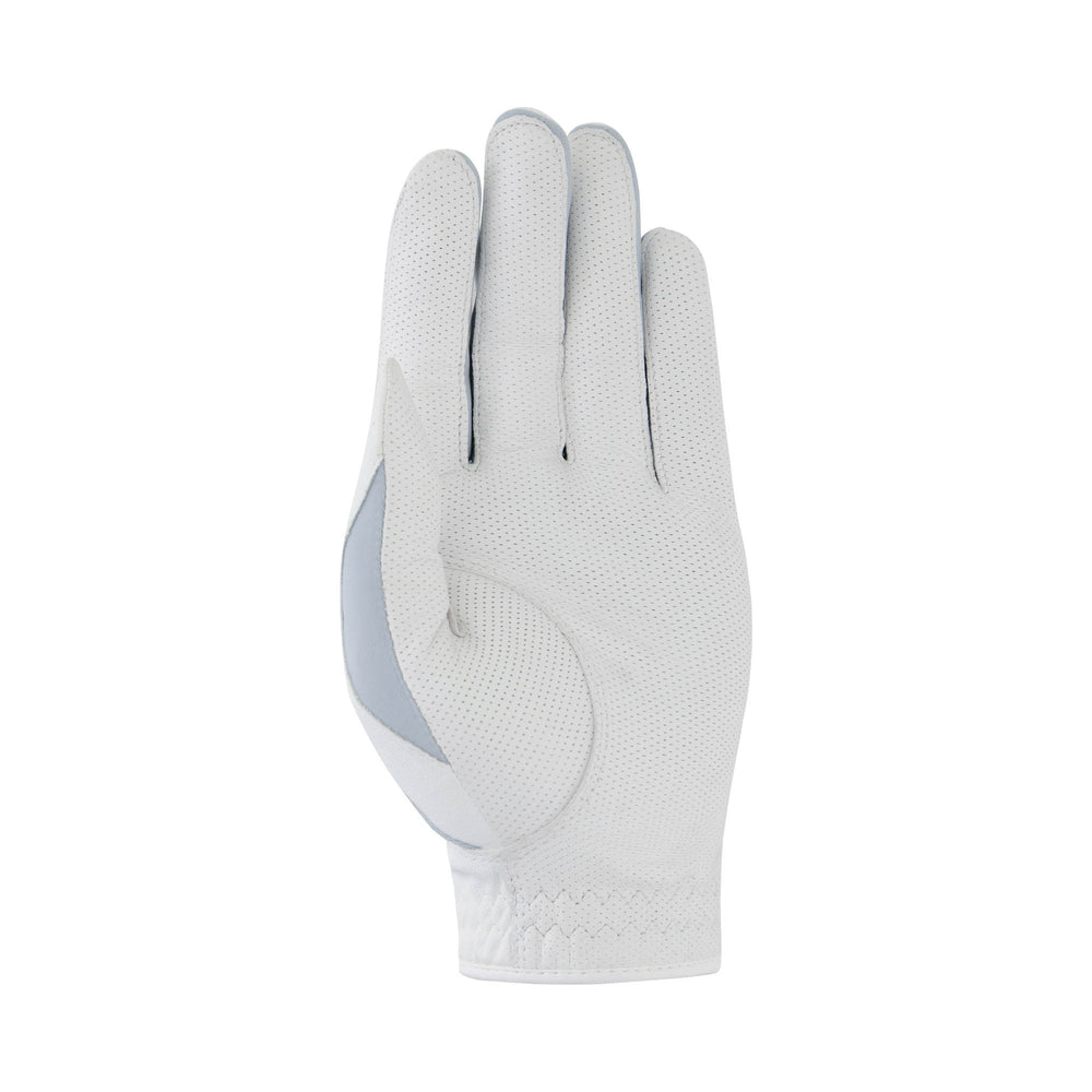 Blend – Flexible Golf Glove in white with a finely perforated surface, grey trim and a textured wrist cuff