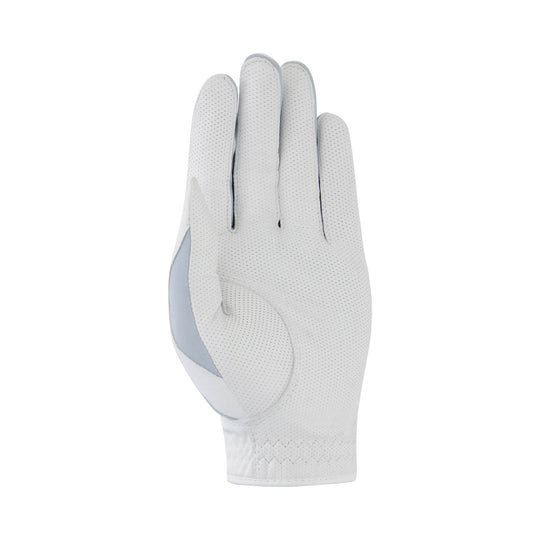 Blend – Flexible Golf Glove in white with a finely perforated surface, grey trim and a textured wrist cuff