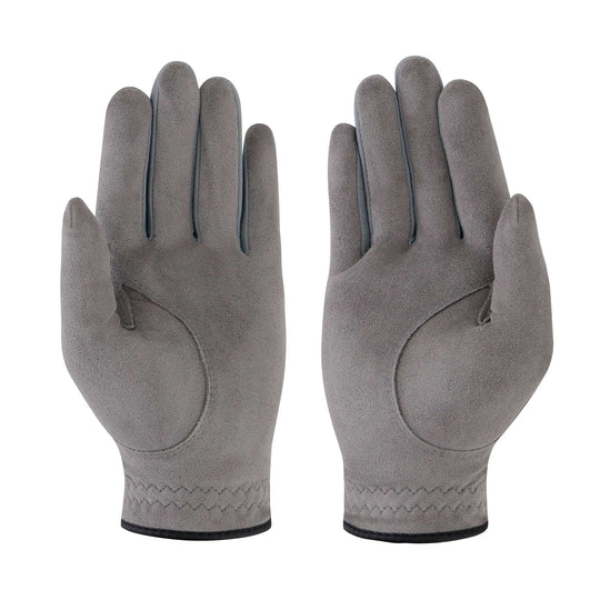 Golf gloves, Hydro Grip – Rain Ready Golf Glove, in grey microfiber suede with stitched palm patches and textured cuffs