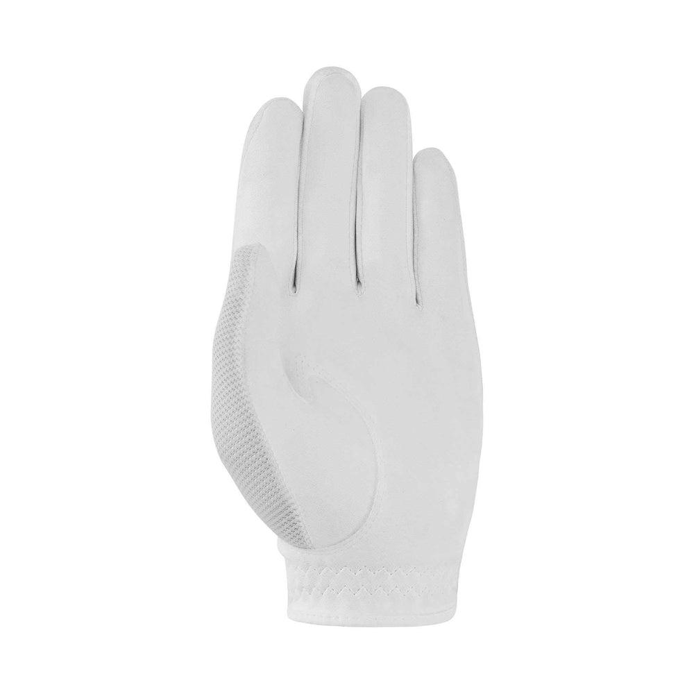 PowerMesh – Breathable Golf Glove in white with a smooth palm, textured mesh side panel and cuff closure