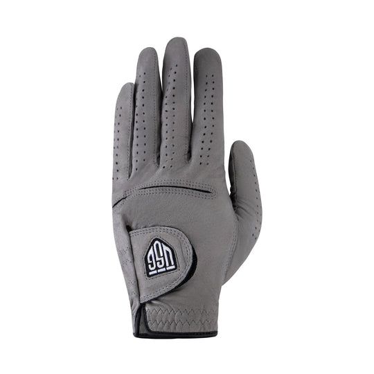 Ultima – Soft Fit Golf Glove in solid gray with perforated fingers, stitched panels and a logo tab at the wrist